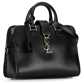 Saint Laurent-Cabas con monograma de bebé negro de Saint Laurent-Negro