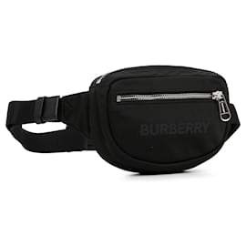 Burberry-Marsupio Burberry Econyl Cannon con logo nero-Nero