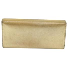 Prada-PRADA Safiano leather Long Wallet Gold Tone Auth 72010-Other