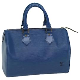 Louis Vuitton-Louis Vuitton Epi Speedy 25 Bolsa de Mão Azul Toledo M43015 Autenticação de LV 70707-Outro