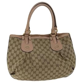 Gucci-GUCCI GG Canvas Hand Bag Beige 269953 auth 71514-Beige