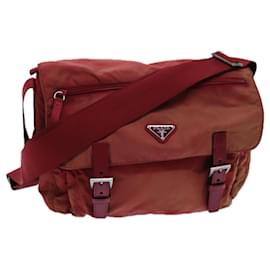 Prada-PRADA Shoulder Bag Nylon Red Auth ac2935-Red