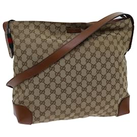 Gucci-GUCCI GG Canvas Shoulder Bag Beige 308930 Auth FM3335-Beige