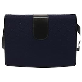 Gucci-GUCCI GG Canvas Shoulder Bag Navy Black Auth yk11772-Black,Navy blue