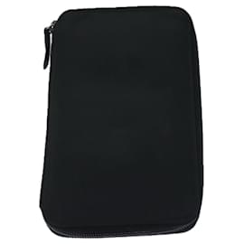 Prada-PRADA Long Wallet Nylon Black Auth 72087-Black