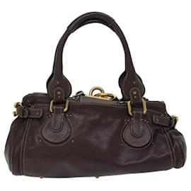 Chloé-Chloe Paddington Shoulder Bag Leather Brown Auth ep4026-Brown