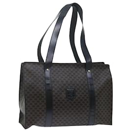 Céline-CELINE Macadam Canvas Shoulder Bag PVC Black Auth yk11787-Black