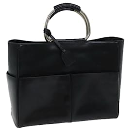 Gucci-GUCCI Hand Bag Leather Black 002 3754 0313 auth 71313-Black