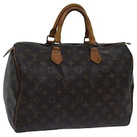 Louis Vuitton-Louis Vuitton Monogram Speedy 35 Hand Bag M41524 LV Auth 70968-Monogram
