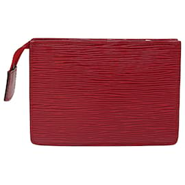 Louis Vuitton-LOUIS VUITTON Epi Poche Toilette 15 Bolsa Vermelha LV Auth 71147-Vermelho