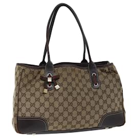 Gucci-GUCCI GG Canvas Web Sherry Line Tote Bag Beige Rouge Vert 163805 auth 71522-Rouge,Beige,Vert