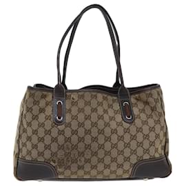 Gucci-GUCCI GG Canvas Web Sherry Line Tote Bag Beige Red Green 163805 auth 71522-Red,Beige,Green