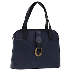 Christian Dior-Christian Dior Trotter Canvas Hand Bag Navy Auth ar11715-Navy blue