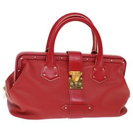Louis Vuitton-LOUIS VUITTON Suhari Angenu PM Hand Bag Leather Geranium M91843 LV Auth 71249-Other