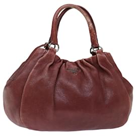 Prada-PRADA Tote Bag Leather Red Auth ep3972-Red