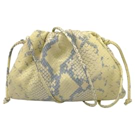 Bottega Veneta-Bottega Veneta Pale Yellow Python Skin Leather Mini Shoulder Bag-Yellow
