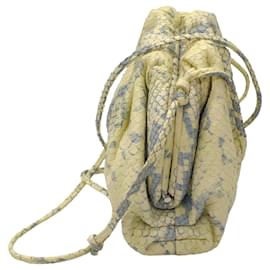 Bottega Veneta-Bottega Veneta Mini sac à bandoulière en cuir de python jaune pâle-Jaune