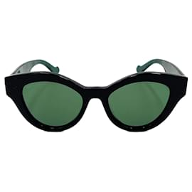 Gucci-GG Marmont Acetate CAT Sunglasses Green-Green