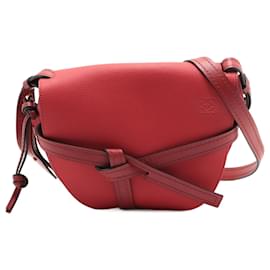 Loewe-Gate Small Grained calf leather Leather 2-Ways Satchel Bag Red-Red