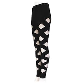 Balmain-Balmain Sheer Panelled Harlequin Leggings-Black