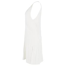 Reformation-Reformation V-Neck Low Back Sleeveless Dress in Off-White Cotton-White,Cream