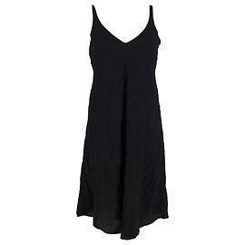 Vestido Reformation sem mangas com decote em V em seda preta Preto