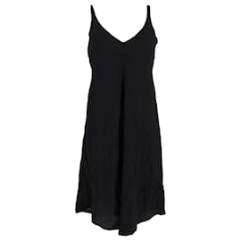 Reformation-Vestido Reformation sem mangas com decote em V em seda preta-Preto