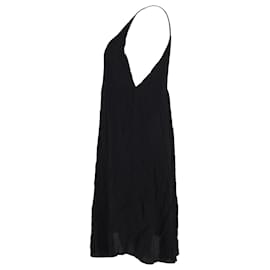 Reformation-Vestido Reformation sem mangas com decote em V em seda preta-Preto