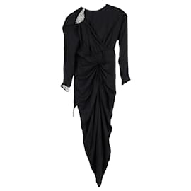 Autre Marque-Dieses Kleid kombiniert luxuriöse schwarze Seide mit aufwendigen Verzierungen und schafft so einen eindrucksvollen und opulenten Look.-Schwarz