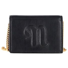 Nanushka Wallet on Chain Bag in Black Leather Black