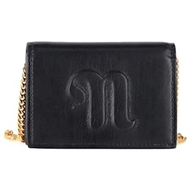Nanushka-Nanushka Wallet on Chain Bag in Black Leather-Black