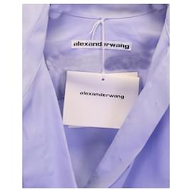 Alexander Wang-Alexander Wang Draped Mini Shirt Dress in Blue Cotton-Blue