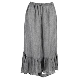Lisa Marie Fernandez-Lisa Marie Fernandez Asymmetric Midi Skirt in Grey Linen-Grey