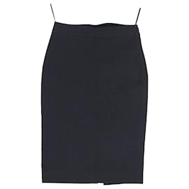 Givenchy-Givenchy Pencil Skirt in Black Cotton-Black