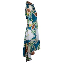 Diane Von Furstenberg-Diane von Furstenberg Vestido camisa Huahine em seda multicolor-Multicor