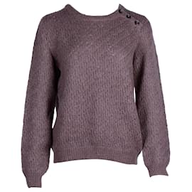 Apc-UNE.P.C. Pull en tricot à épaules boutonnées en mélange d'acrylique et de mohair marron-Marron