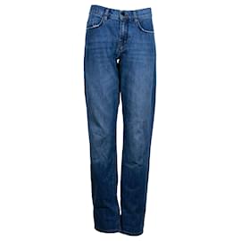 Victoria Beckham-Victoria Beckham Straight-Leg Jeans in Blue Cotton Denim-Blue