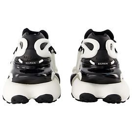 Baskets Licorne - Balmain - Cuir - Noir/ Blanc Blanc