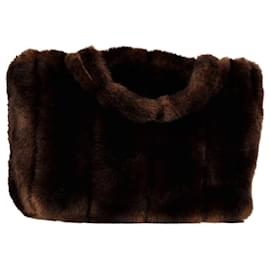 Staud-Staud Handbag in Brown Faux Fur-Brown