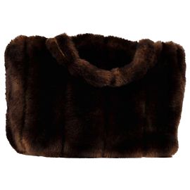Staud Handtasche aus braunem Kunstfell Braun