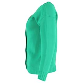 Marni-Marni – Strickjacke mit Knopfleiste vorne aus grüner Viskose-Grün