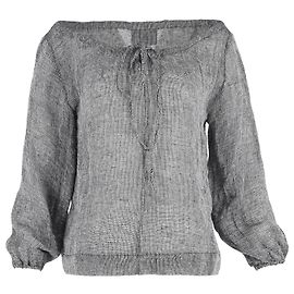 Lisa Marie Fernandez Bluse aus grauem Leinen Braun