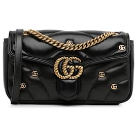 Gucci-Gucci Black Small GG Marmont 2.0 Shoulder Bag-Black