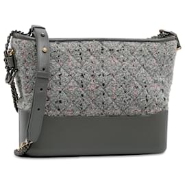 Chanel-Chanel Gray Medium Tweed Gabrielle Crossbody-Brown