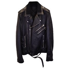 Balmain Biker Jacket in Black Leather  Black