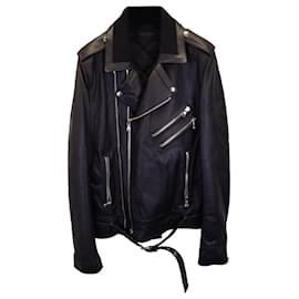 Balmain-Balmain Biker Jacket in Black Leather -Black