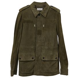 Saint Laurent Jacke aus grünem Wildleder  Grün