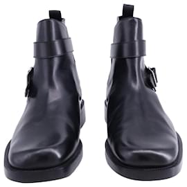 Balenciaga-Balenciaga Buckled Jodhpur Boots in Black Leather-Black