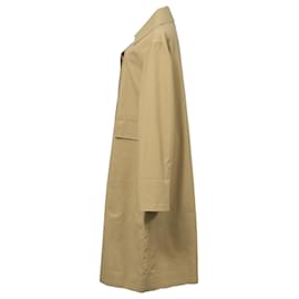 Burberry-Trench lungo oversize Burberry in cotone beige-Beige