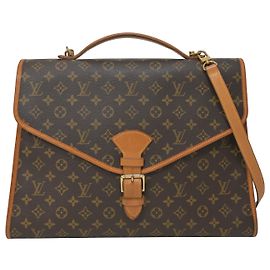 Louis Vuitton Beverly GM Briefcase Bag in Brown Coated Canvas Brown
